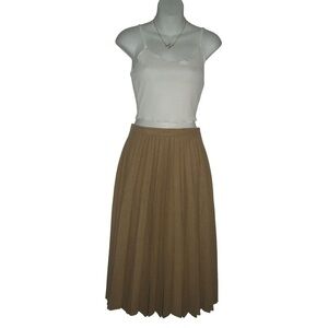 Vintage Deadstock 90s Briggs New York Skirt Wool Blend Tan Pleated Academia Plus